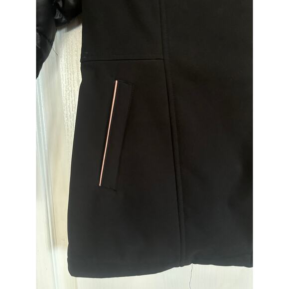 Michael Kors Jacket Girls 7/8 Black Rose Gold Zipper Fleece Lined Soft Shell - Picture 4 of 7